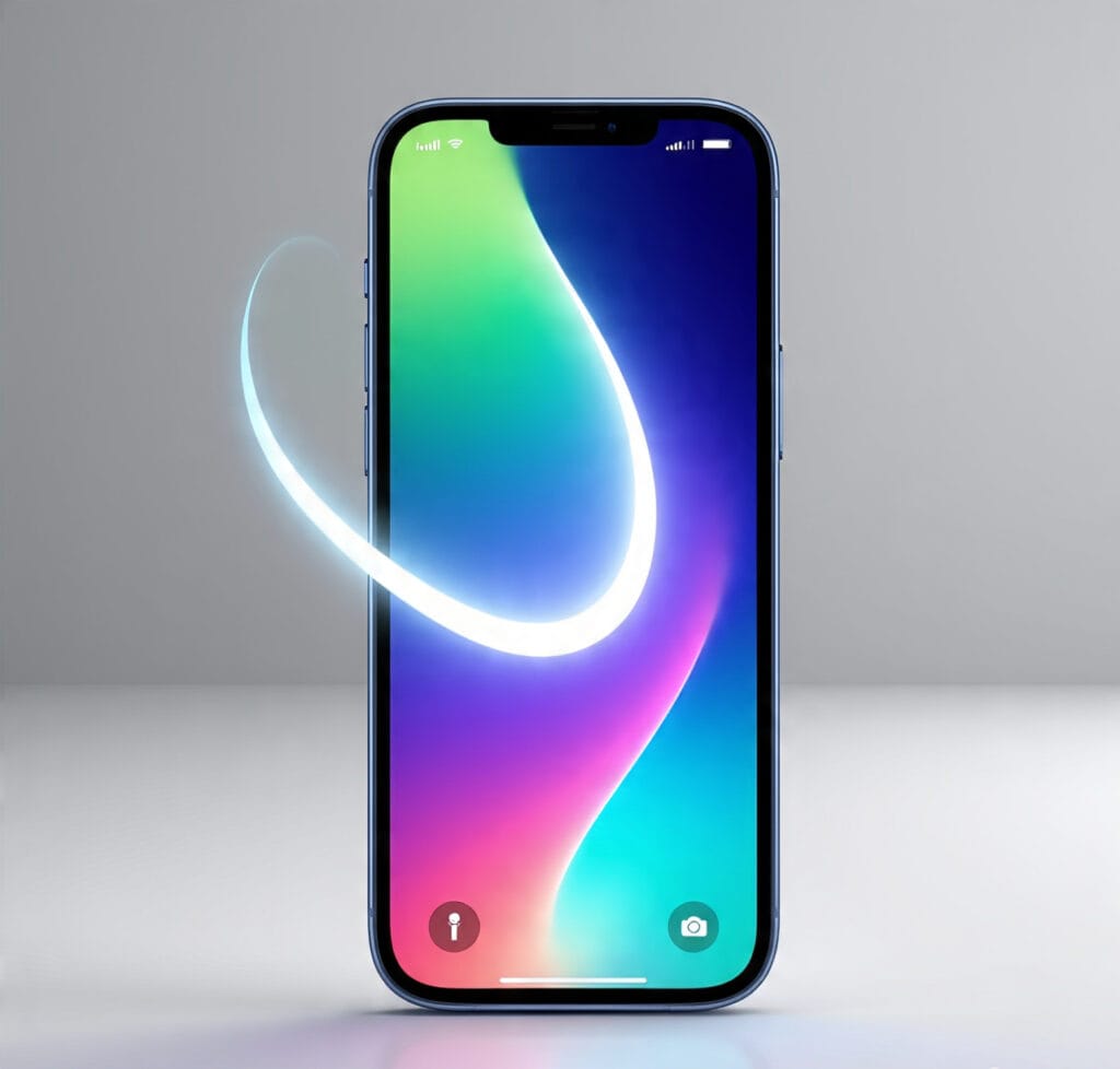 iPhone running iOS 26 update with stunning Liquid Glass design and AI-powered widgets on the home screen