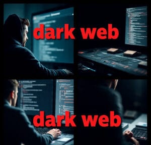 boy on laptop dark web