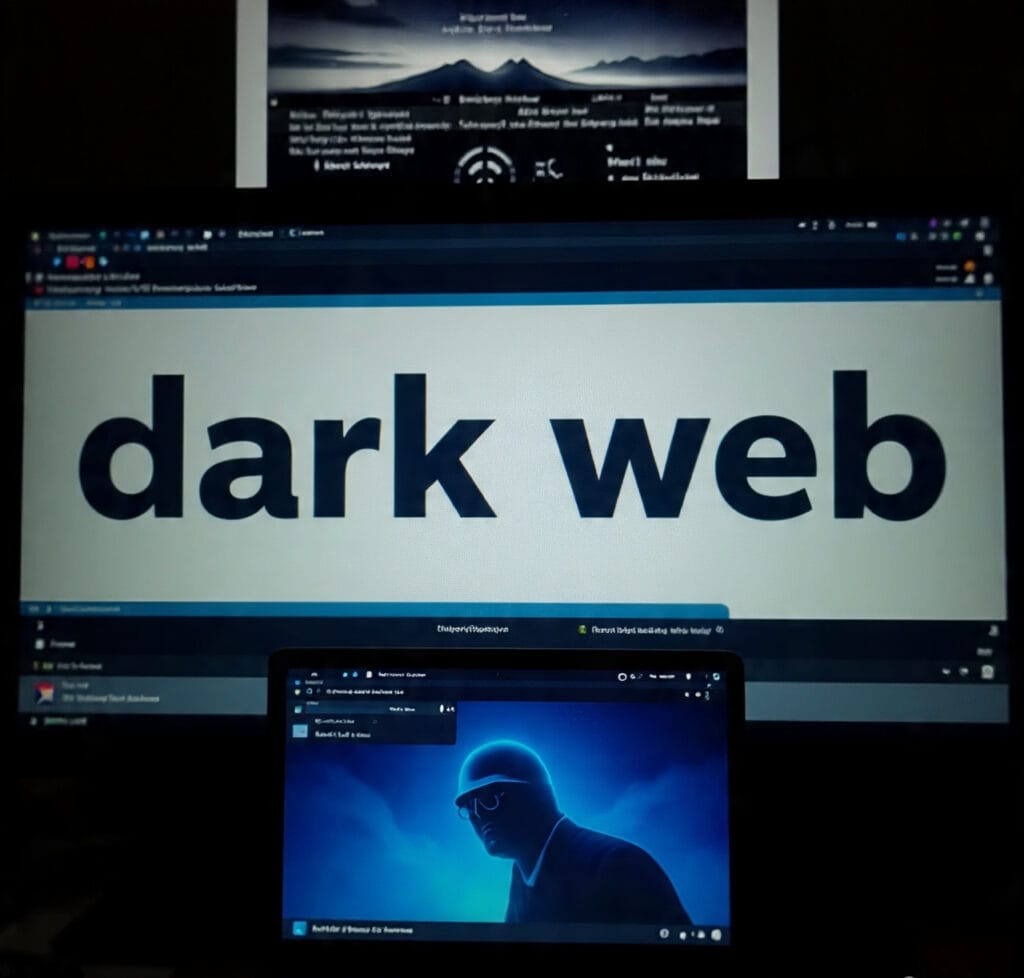 dark web on lapto screen